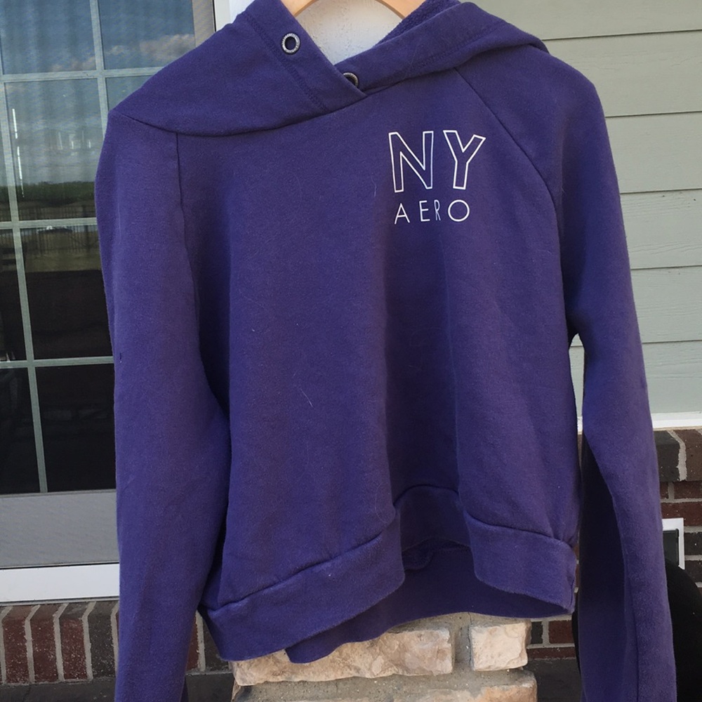 Aeropostale purple cropped sweatshirt